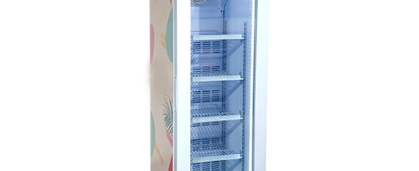 Smad 105L Slim Upright Display Freezer with Ad Top Light Case