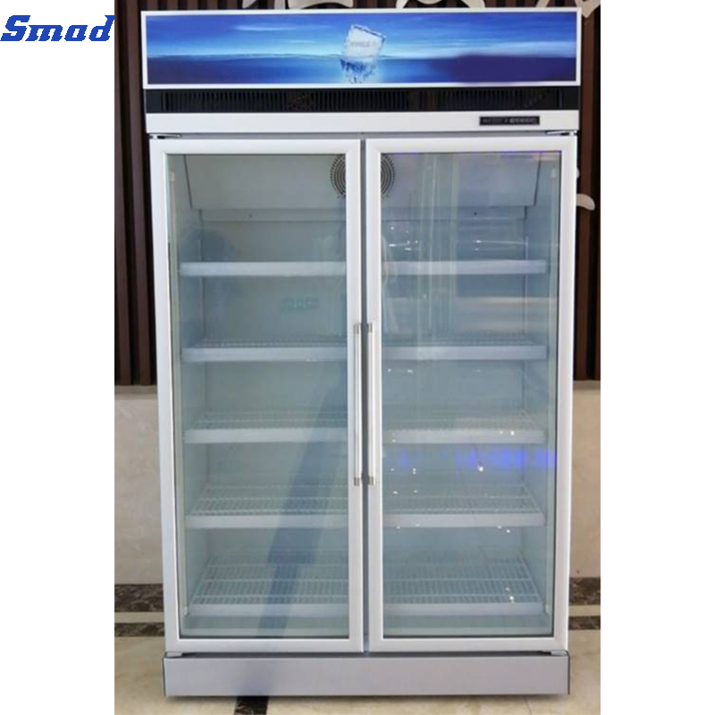 
Smad 2 door upright ice cream display freezer with Compressor on top