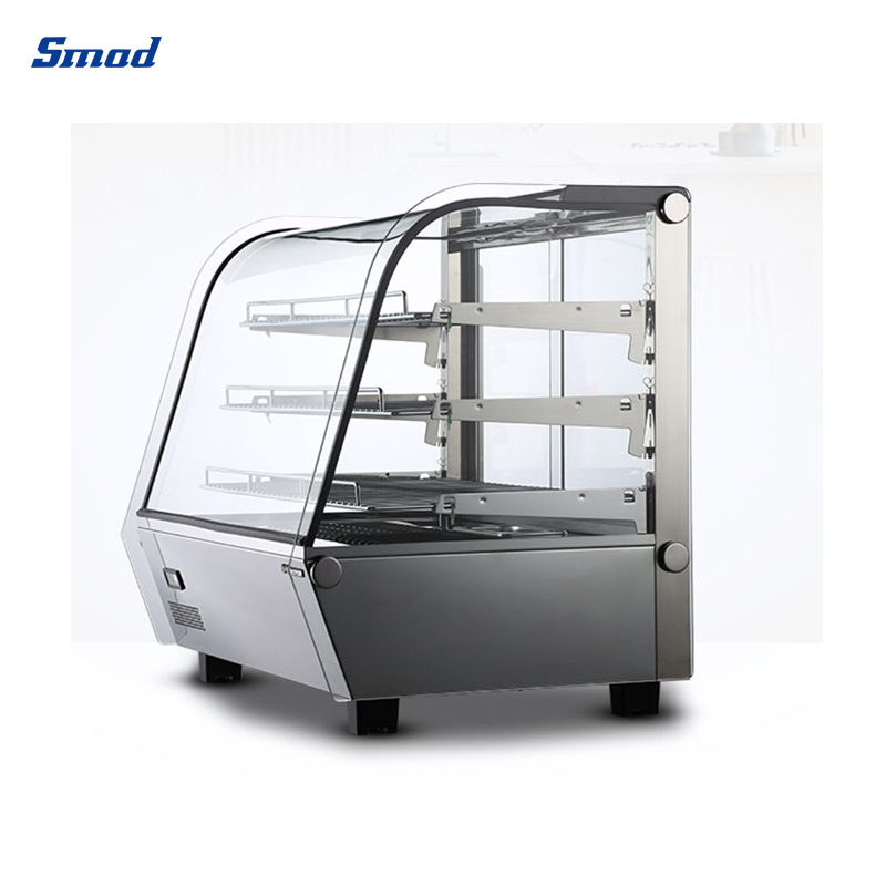 
Smad 120L commercial hot display pizza warming counter top showcase side