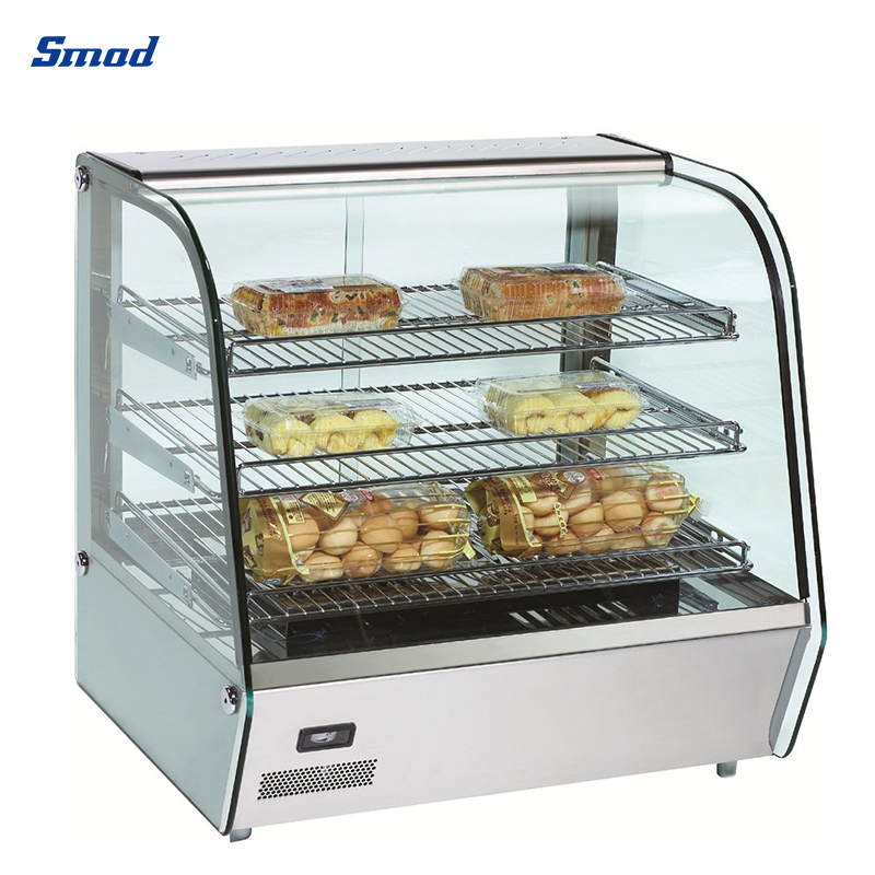 
Smad 120L commercial hot display pizza warming counter top showcase with food