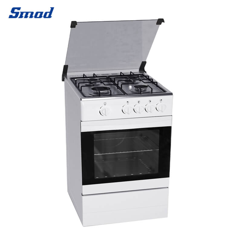 Smad freestanding oven with 4 gas burners with grill and oven outlook

