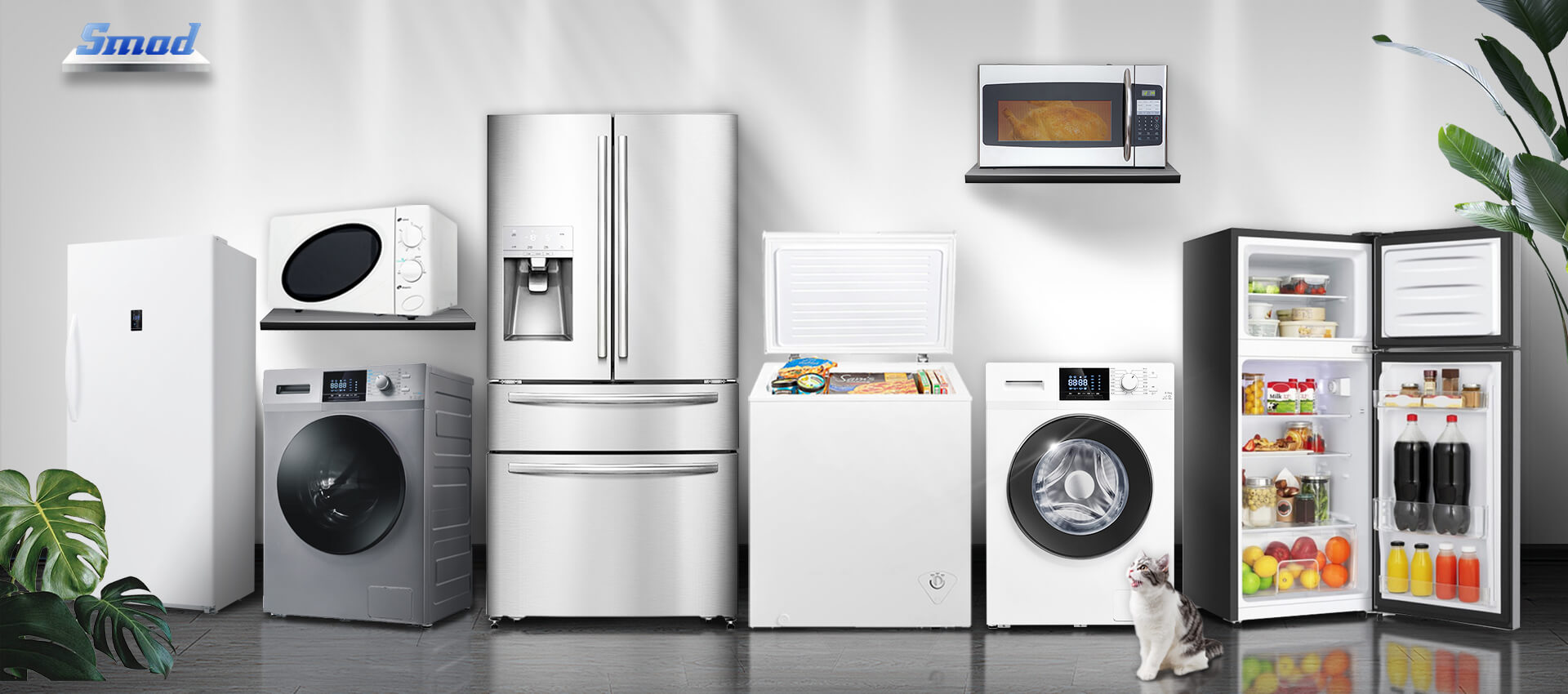 Smad home appliances products include refrigerators, freezers, microwave ovens, dishwashers, washing machines, etc.
