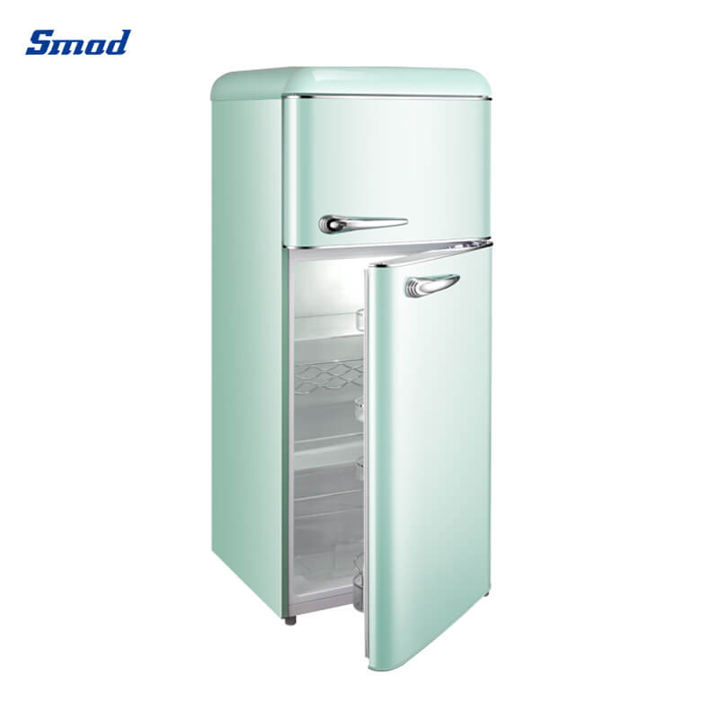 
Smad 218/260L Black Retro Fridge with Chroming metal handel