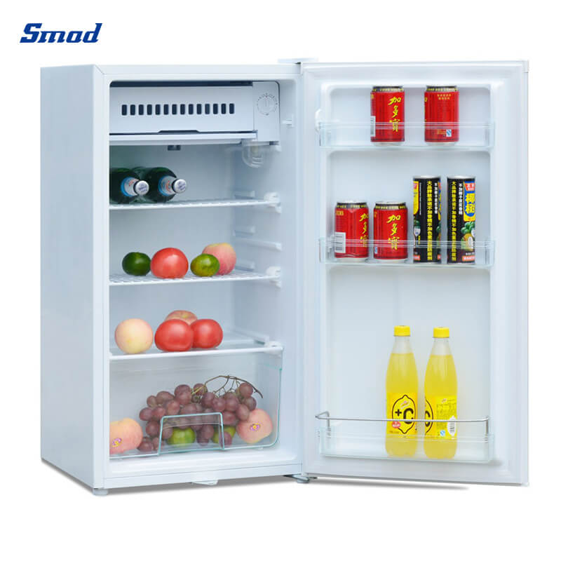 Mini Fridge, Low Noise Dorm Refrigerator with freezer, 2 Door Beverage  Refrigerator with Capacity of 90L/3.2CU.FT for Kitchens, Small Apartments  Mini Bars Offices Tiny Homes Cabins RVs, White, Q5893 