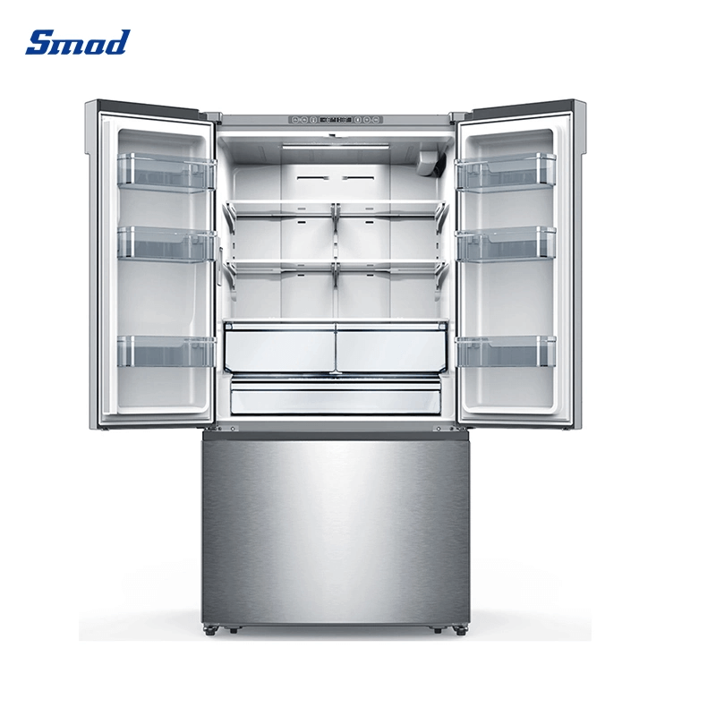 
Smad Triple Door Stainless Steel French Door Fridge with Filtered Ice maker