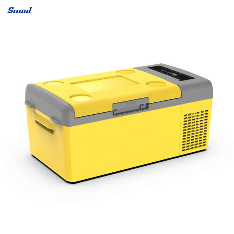 
Smad 0.5 Cu. Ft. Yellow DC Portable Car Refrigerator with Safety design