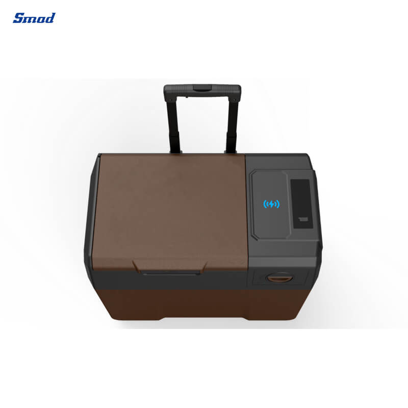 
New Design 1.8 Cu. Ft. DC Compressor Portable Cooler Box for Car with Wireless Charging for Smartphone