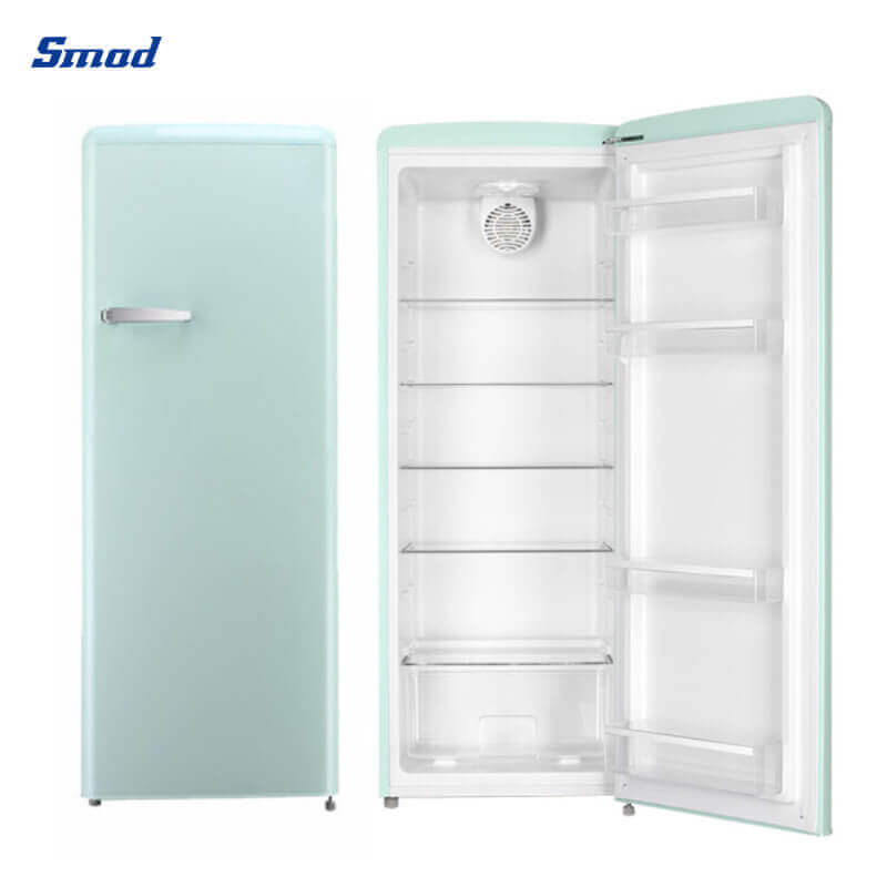 
Smad 248L Red Single Door Retro Style Fridge Freezer with Silver trim strip