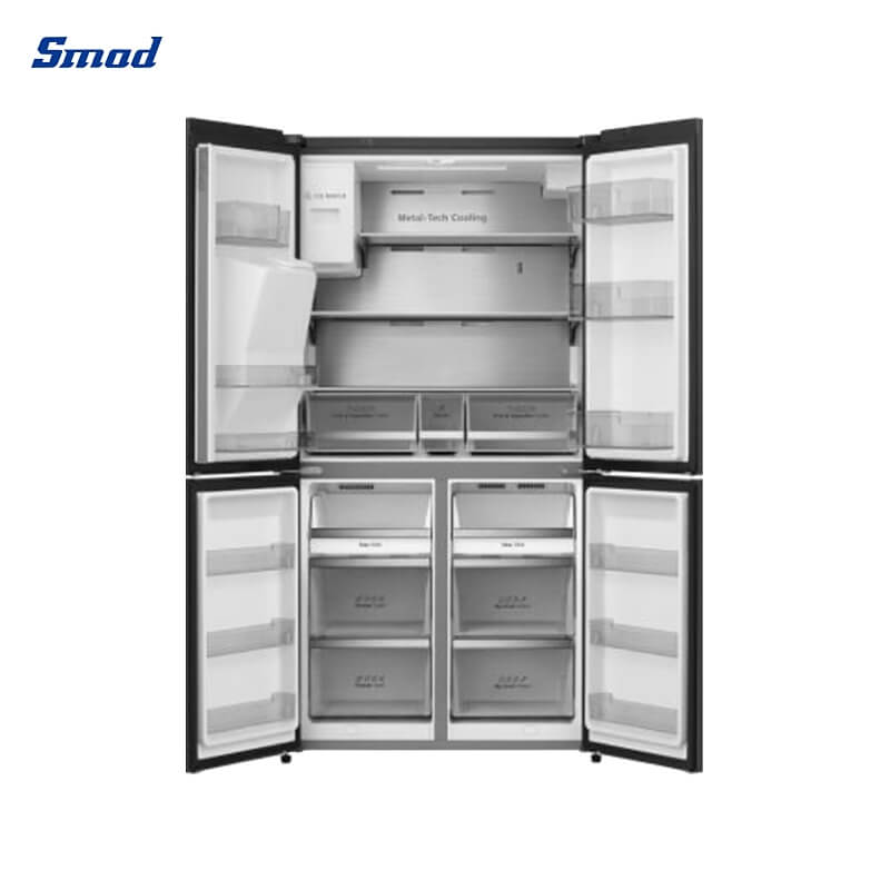 
Smad 20 Cu. Ft. Black Counter Depth 4 Door Refrigerator with Inverter Technology