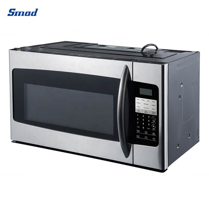 
Smad 30 Inch White / Black Stainless Steel Over the Range Microwave with Removable glass turntable