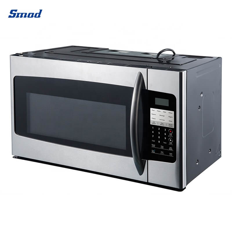 
Smad 30 Inch White / Black Stainless Steel Over the Range Microwave with Removable glass turntable