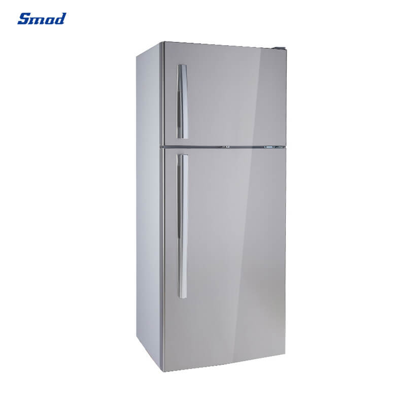 Smad 472L Silver Double Door Fridge Freezer with Interior light design