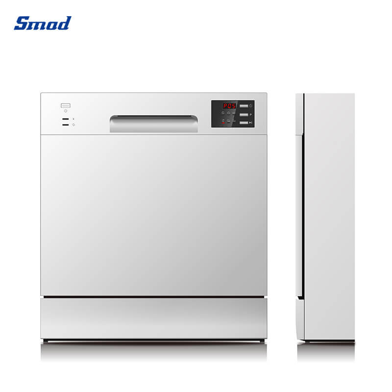 
Smad 8 Sets Portable Countertop Dishwasher with 1-24 H delay start