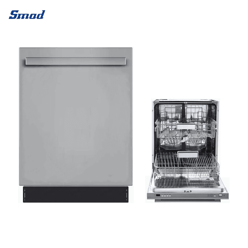 Smad 12 Sets Top Control Fully Integrated Dishwasher with Removable Silverware Basket