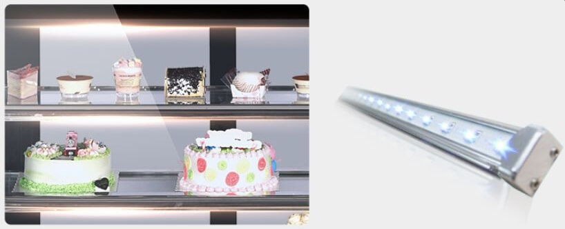 Smad Automatic defrost Countertop Cake Display Fridge with Curved glass & Brilliant  LED illumination