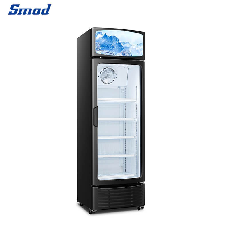 Smad 559L Single Glass Door Upright Beverage Cooler Display Showcase with No Frost