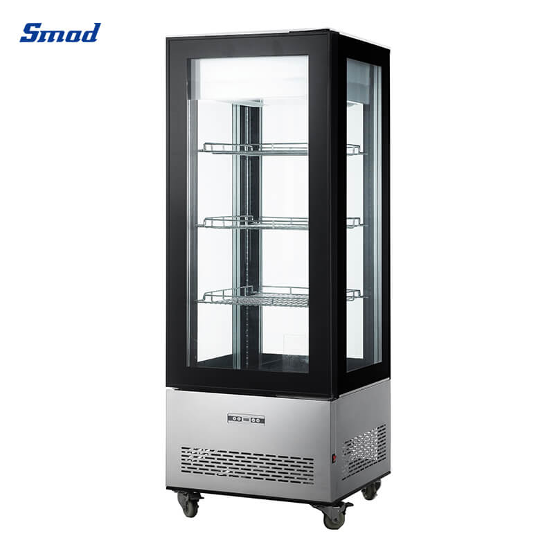 Smad 350L/400L 4-Sided Glass Upright Display Freezer with  Internal LED illumination