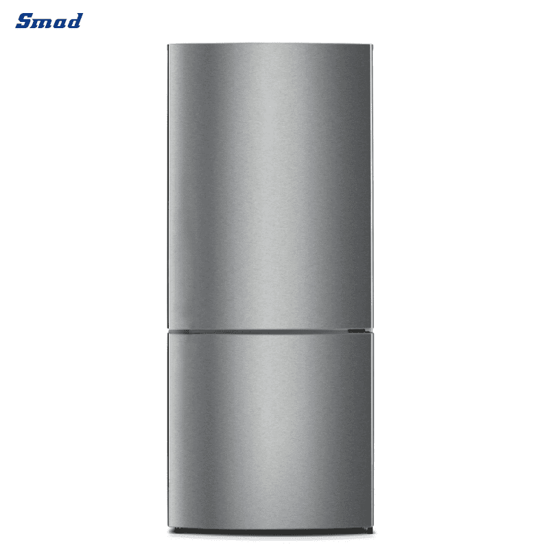 Smad 17.1 Cu. Ft. Stainless Steel Bottom Freezer Double Door Refrigerator with Interior LED light