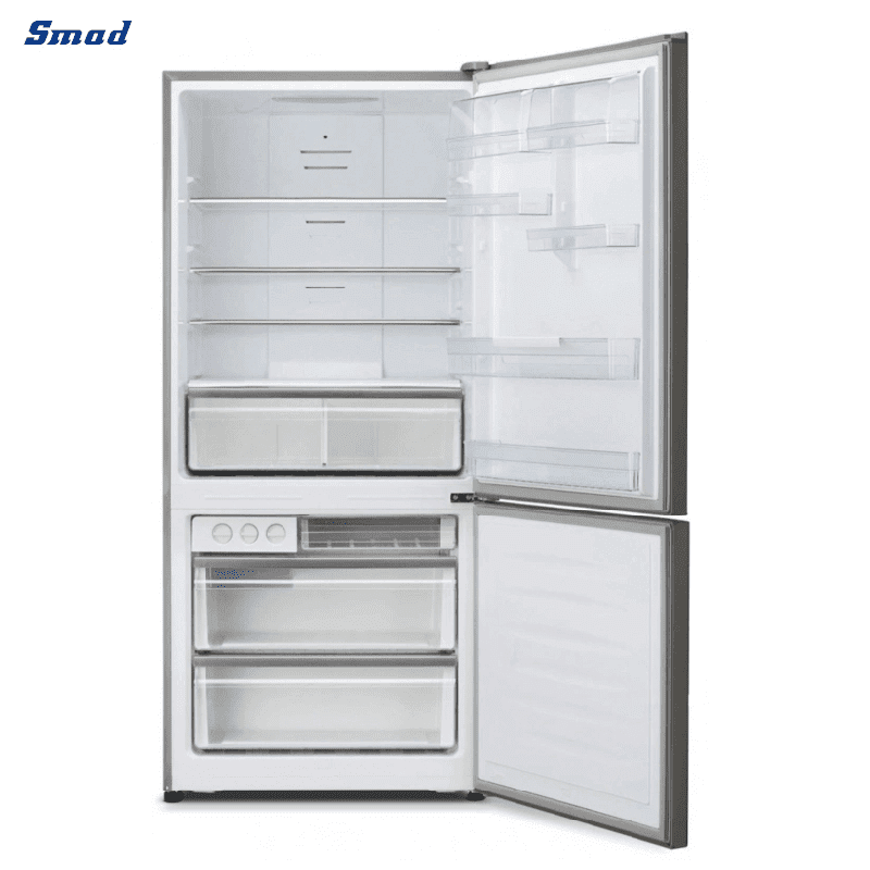 
Smad 17.1 Cu. Ft. 33” Counter-Depth Bottom Freezer Refrigerator with Fruit and vegetable crisper