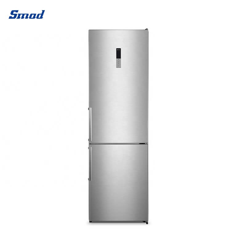 
Smad 12.5/11.5 Cu. Ft. Stainless Steel Bottom Mount Freezer Refrigerator with Fruit and vegetable crisper