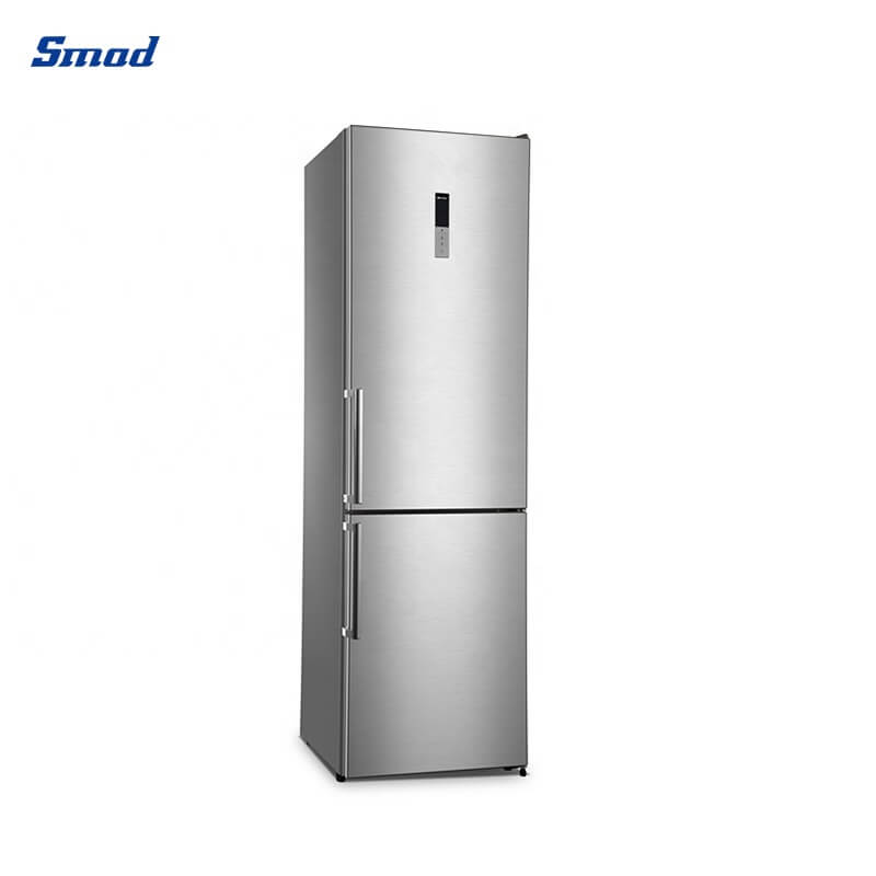 
Smad 12.5/11.5 Cu. Ft. Stainless Steel Bottom Mount Freezer Refrigerator with Two adjustable glass shelves