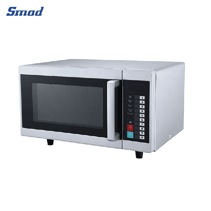 Smad Small Microwave Oven 0.7 Cu.Ft, Mini Microwave Oven with 9.6''  Removable Turntable, 6 Auto Preset Menus, Child Lock, Easy Clean Interior,  Black