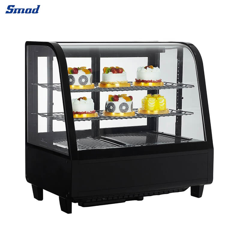 Smad 3.5 Cu. Ft. Curved Glass Countertop Cake Display Cooler with Digital temperature controller