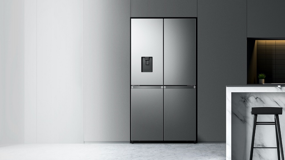Smad 20 Cu. Ft. Black Counter Depth 4 Door Refrigerator with Premium Flat Door Design