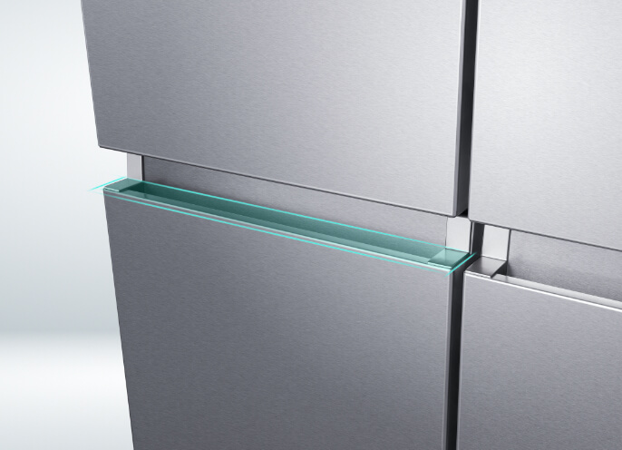
Smad 20 Cu. Ft. Black Counter Depth 4 Door Refrigerator with Metal Recessed Handle