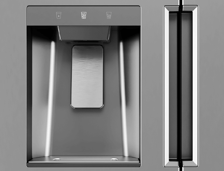 
Smad 745L Silver American Style Fridge Freezer with Elegant Dispenser Design