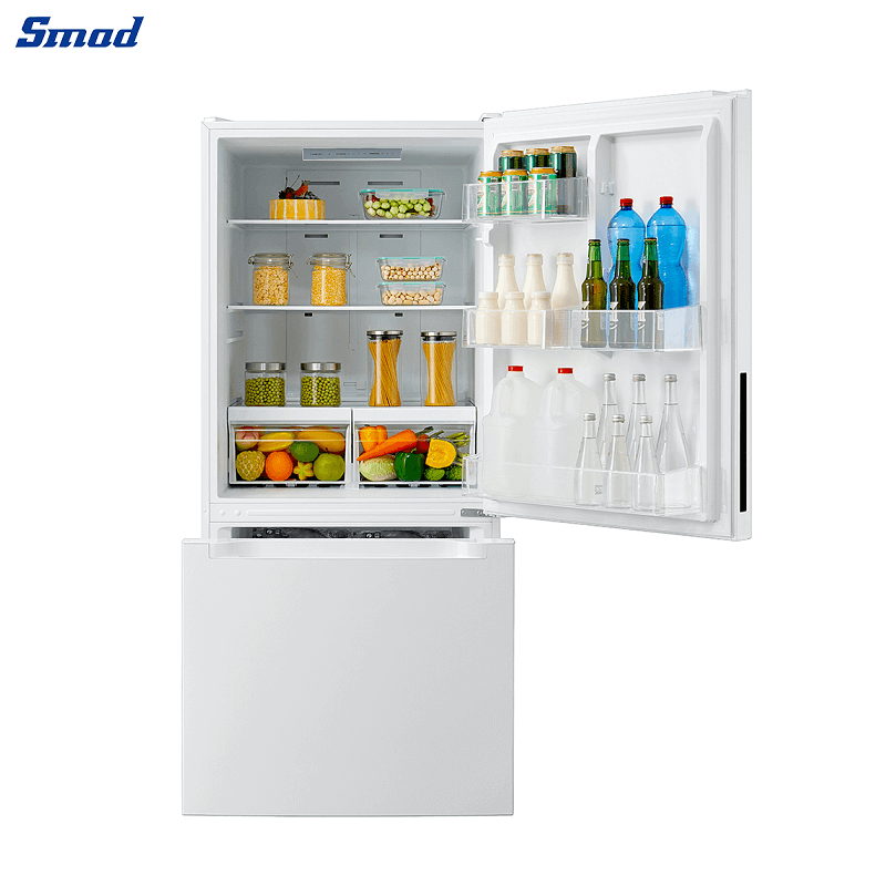 Smad 18.6 Cu. Ft. White Bottom Mount Freezer Refrigerator with Electronic Control