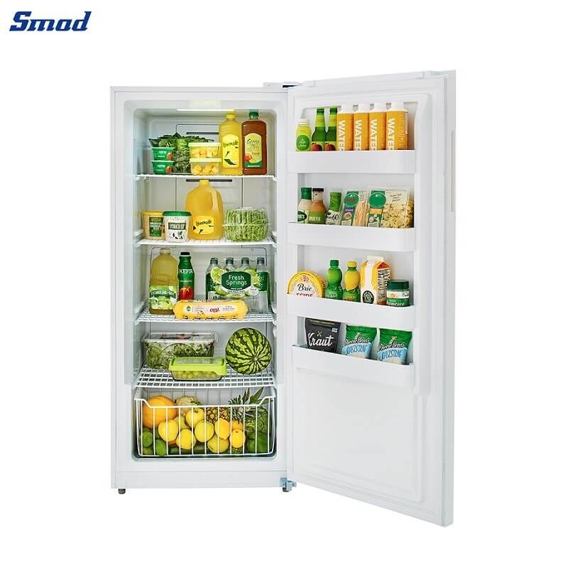 Smad Upright Freezers 13.8 Cu.ft, Convertible Freezer Refrigerator Upright,  Frost Free, Single Door, Recessed Handle, Stand up Deep Freezer/Fridge for