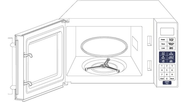 
Smad 30L Black Microwave with Removable Glass Turntable