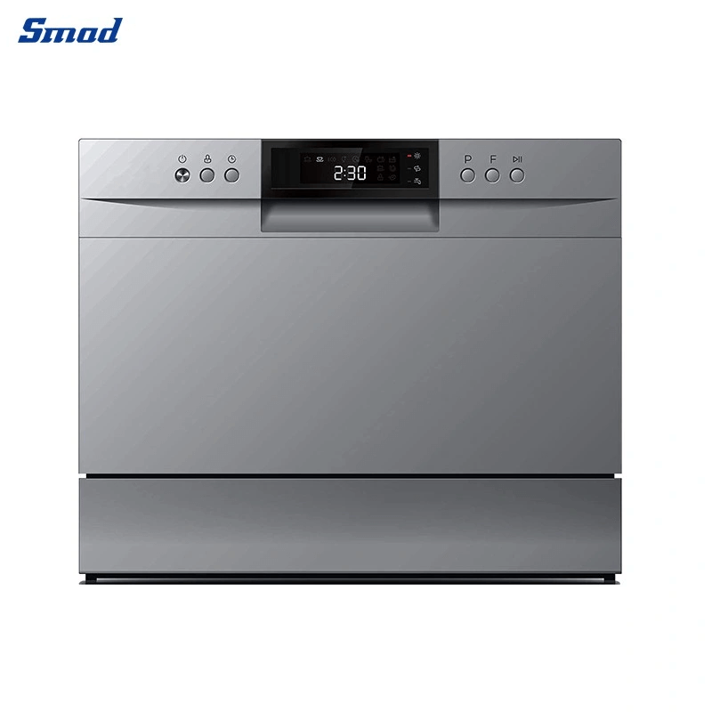 
Smad 8 Sets Portable Countertop Dishwasher with 6 Wash Programs