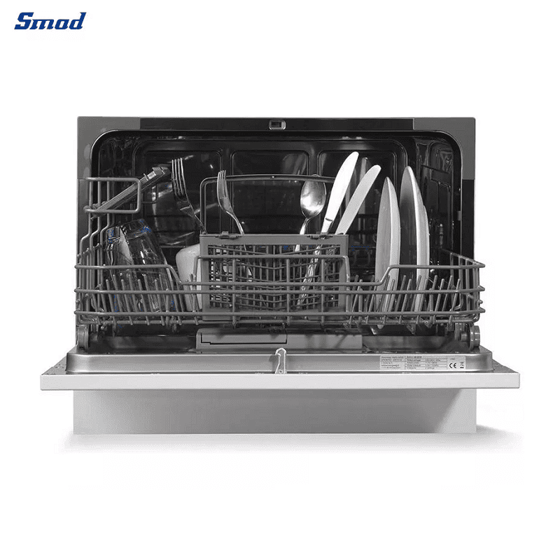 
Smad 8 Sets Portable Countertop Dishwasher with Self-cleaning Filter System