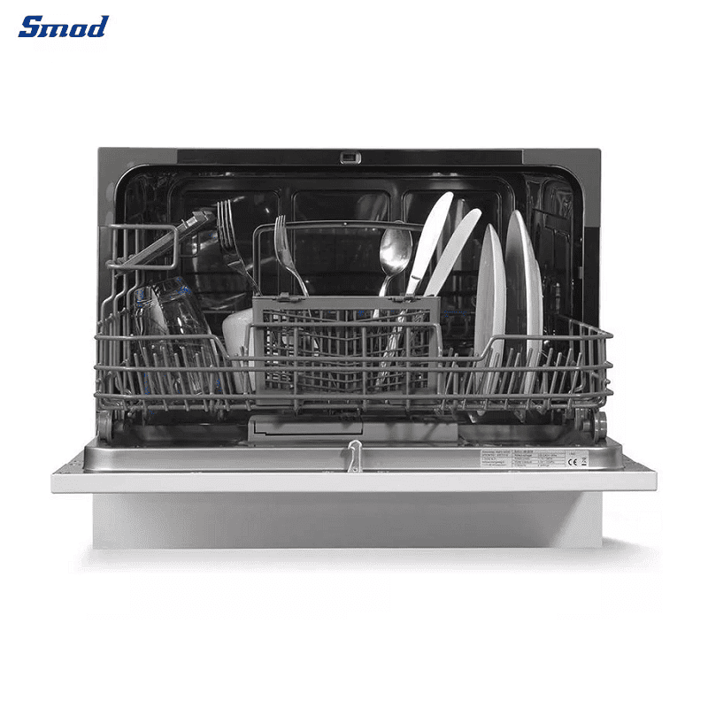 
Smad 8 Sets Portable Countertop Dishwasher with Self-cleaning Filter System