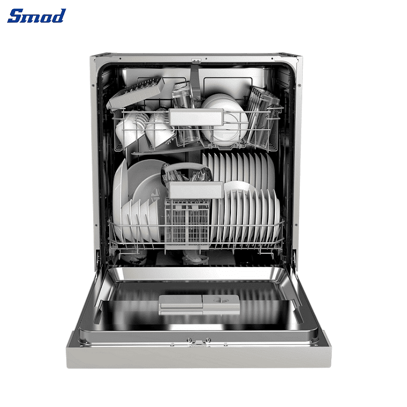 
Smad 24″ Front Control Semi Built-in Dishwasher with Water Softener Dispenser