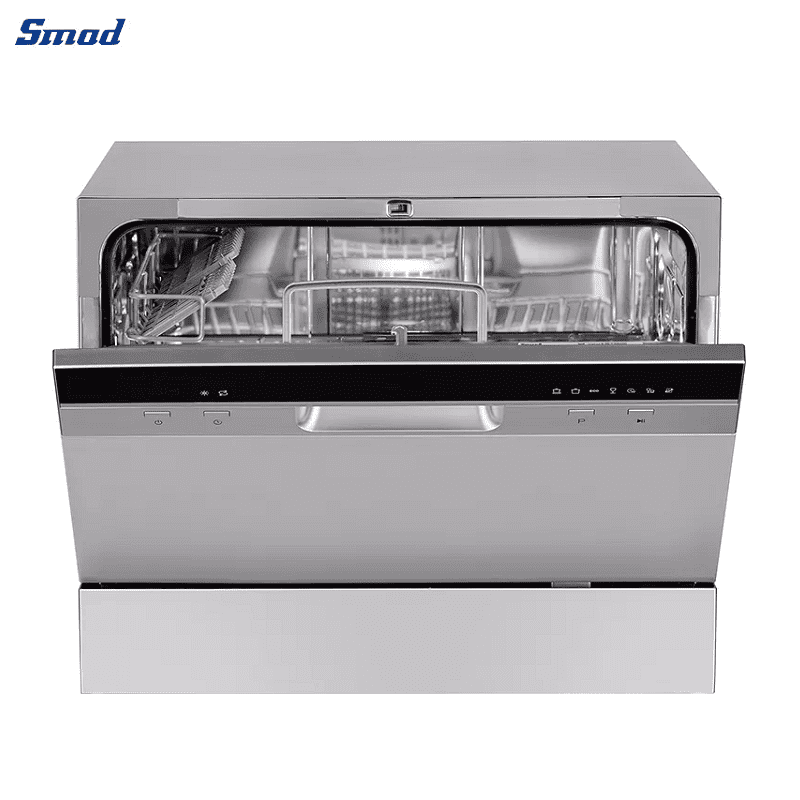 
Smad 6 Sets Compact Countertop Dishwasher Machine with Child Safety Lock