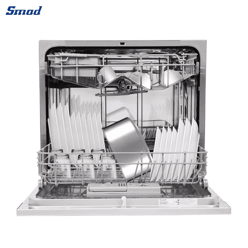 
Smad 6 Sets Compact Countertop Dishwasher Machine with 24H Delay Start