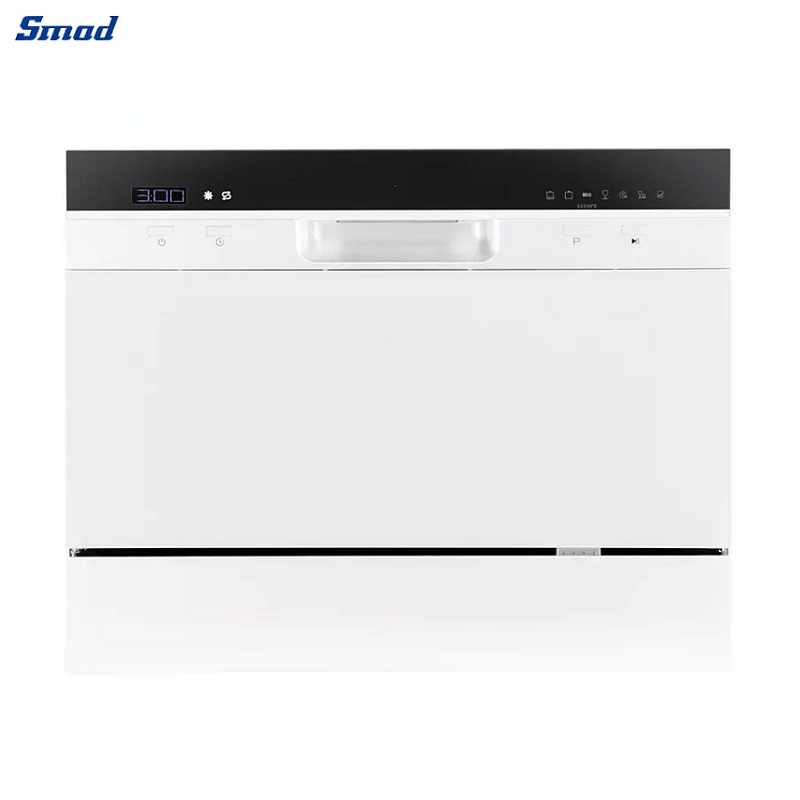 Smad 6 Sets Compact Countertop Dishwasher Machine with 7 Washing Programs