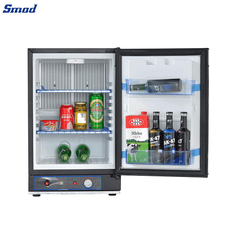 
Smad 60L Black Countertop Gas Fridge for Camper with Reversible Door