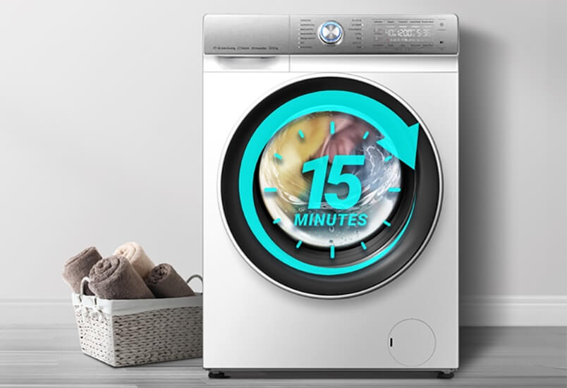 
Smad Black Freestanding Washer and Dryer with 15 minutes wash