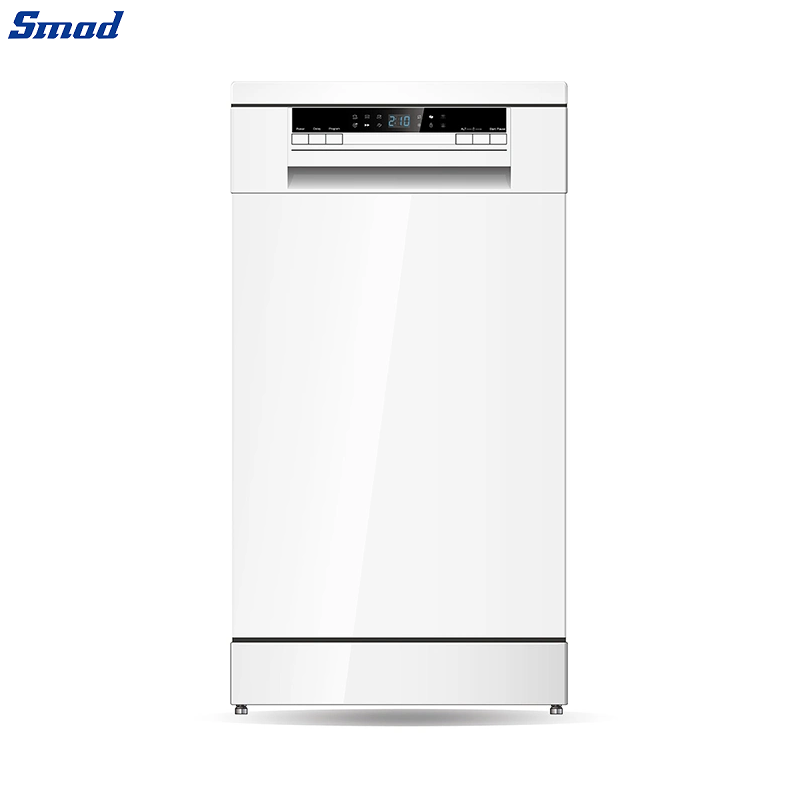 Smad Silver Freestanding Slimline Dishwasher with Electronic Control