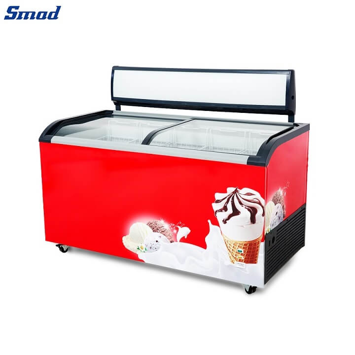 Smad Glass Top Deep Chest Freezer with Non-CFC refrigerant