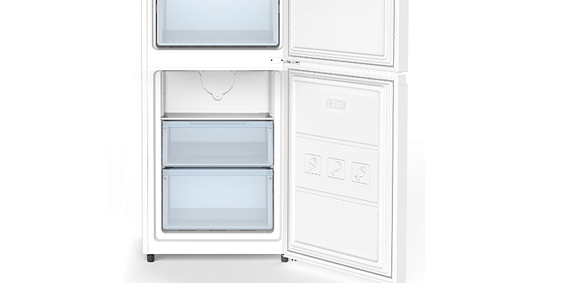 
Smad White Double Door Bottom Freezer Refrigerator with Large Vegetable Drawer