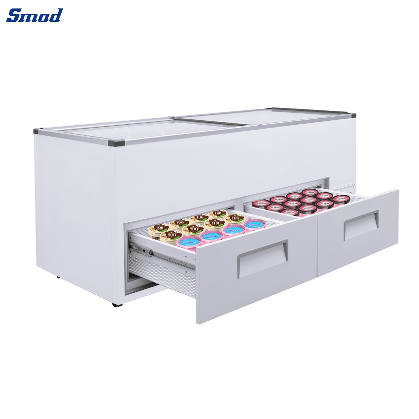 
Smad Double Flat / Curved Glass Top Chest Freezer with CE/CB certification
