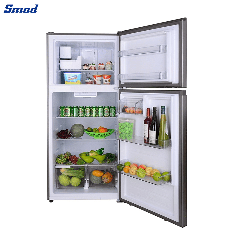 Smad Stainless Steel Top Freezer Refrigerator with Dual-Tech Cooling