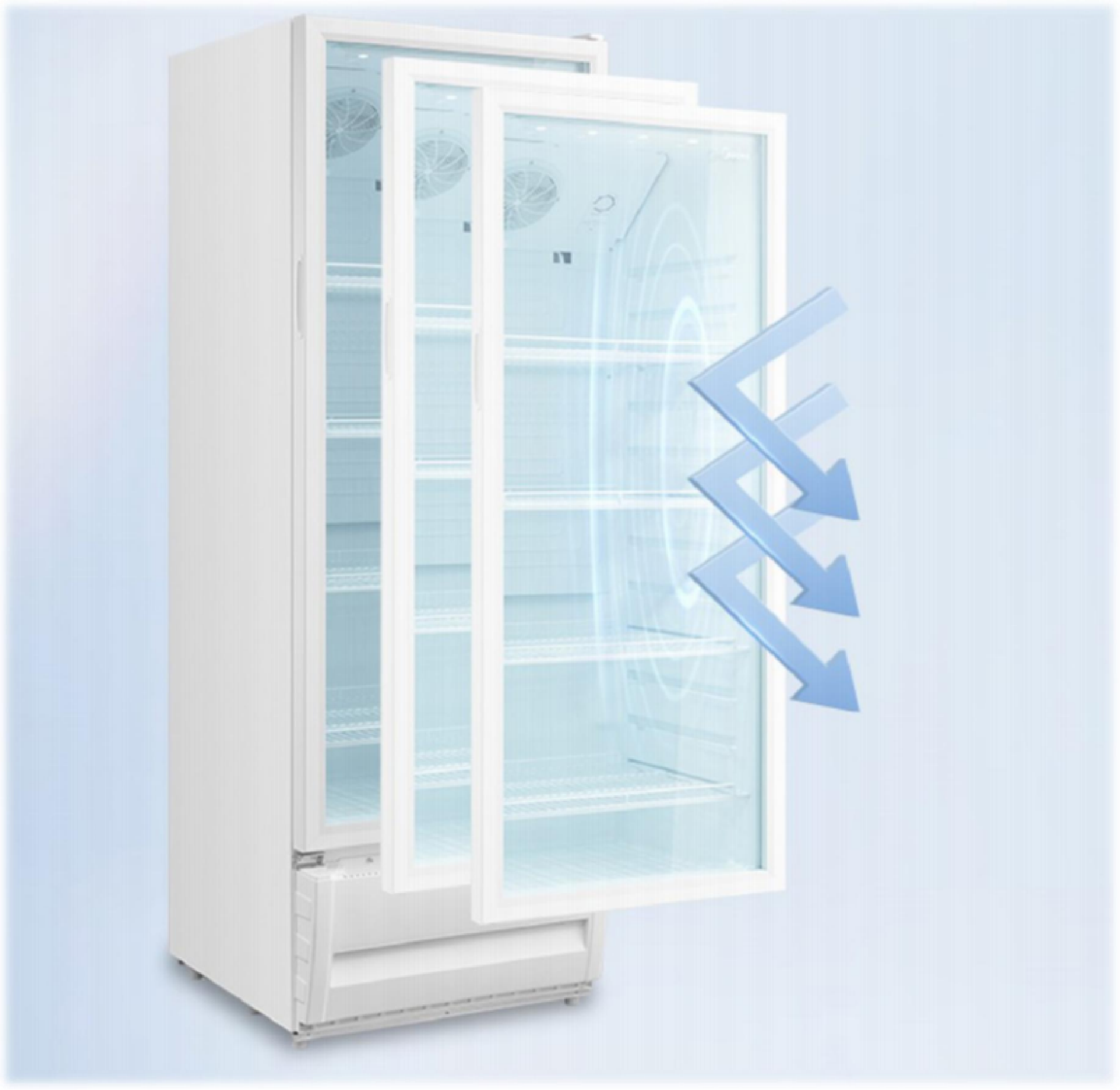 
Smad 368L/648L Single Glass Door Upright Display Freezer with Electronic control system & Removable installation board