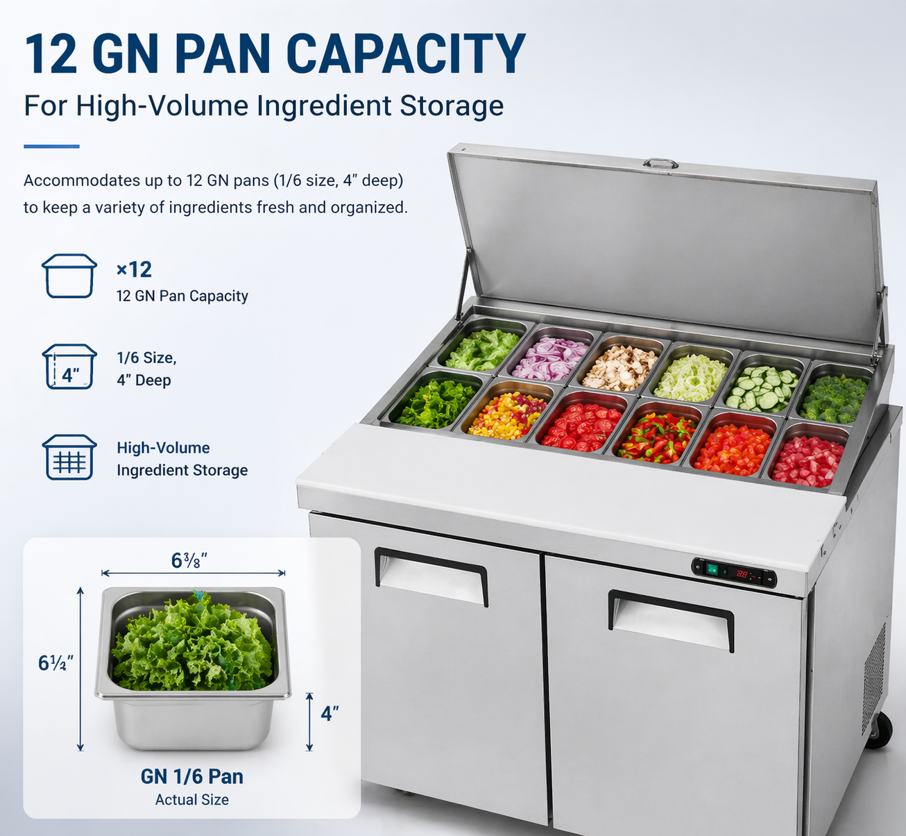 Smad Double Door Stainless Steel Commercial Catering Fridge with Thicker shelves