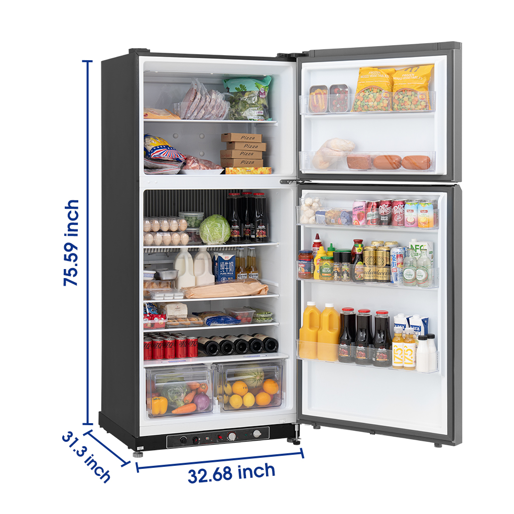 
SMAD Propane Powered 19 cu.ft Stainless Steel Fridge with Dual Power Options